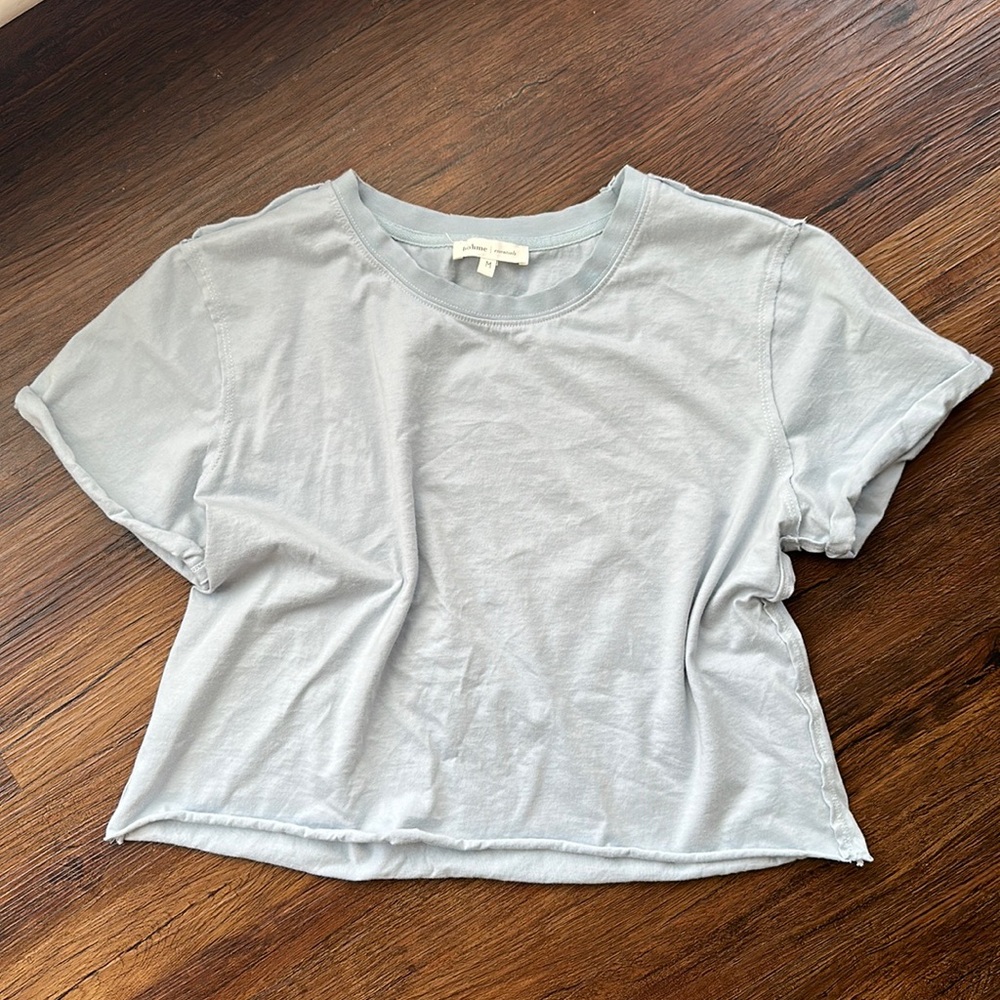 bohme Distressed Cotton Crop Tee, Size Medium